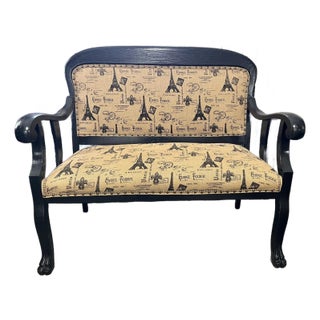 Antique Paris Settee With Lion Paw Feet For Sale