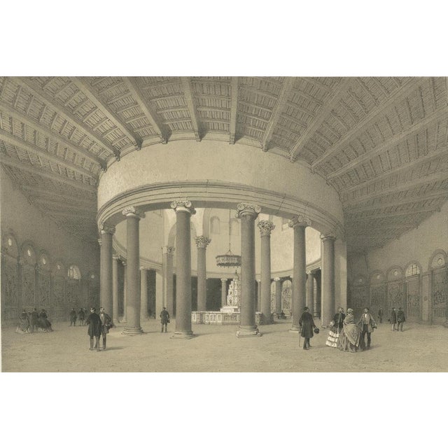 After Bayot, Interior of Santo Stefano Rotondo, Rome, 1869, Lithograph For Sale - Image 3 of 9