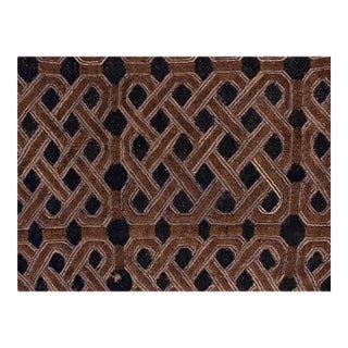 Vintage African Kuba Kasai Velvet Raffia Textile Zaire 23" by 25" For Sale