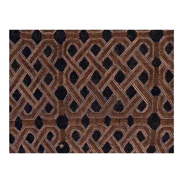 Vintage African Kuba Kasai Velvet Raffia Textile Zaire 23" by 25" For Sale