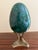 Late 20th Century Monumental Malachite Egg on Brass Stand For Sale - Image 5 of 10