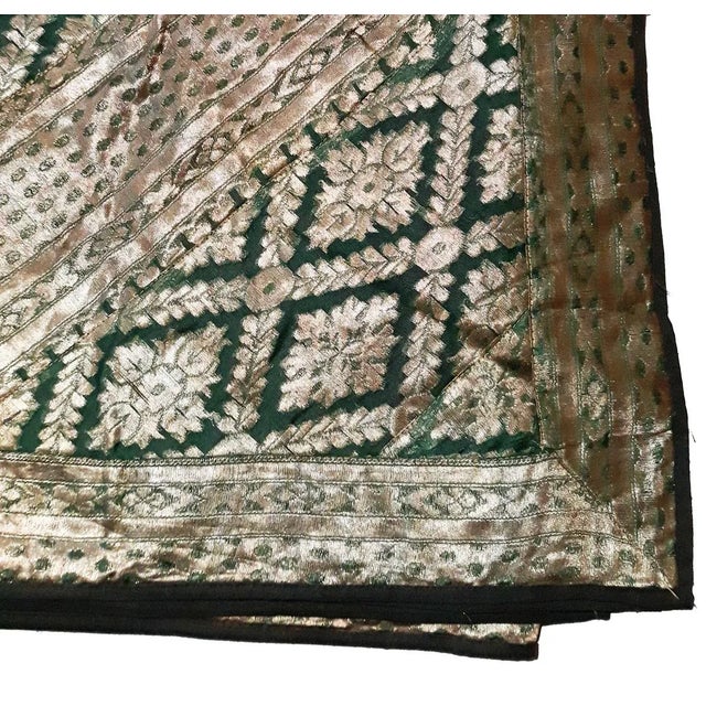 Late 20th Century Brocade Silk Kantha Throw For Sale - Image 10 of 12