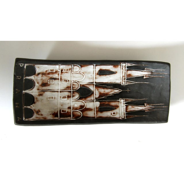 Mid-Century Modern Vintage Mid Century Modern Ceramic Praha / Prague Catchall Bowl by Bartosova Lisbeth for Keramia Znaim For Sale - Image 3 of 9