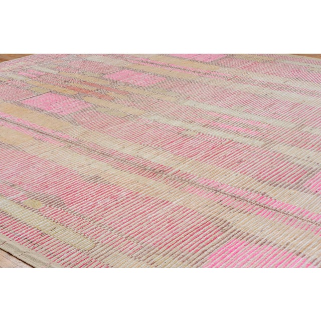 Large Vintage Inspired Turkish Tulu Rug in predominant Pink