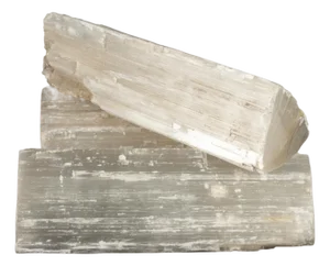 Glowing Selenite Logs: Nature's Luminescent Firewood - Set of 3