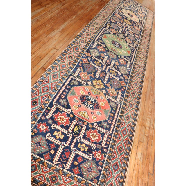 Early 20th Century Early 20th Century Rare Caucasian Wide Runner - 3'9" x 15'8" For Sale - Image 5 of 8