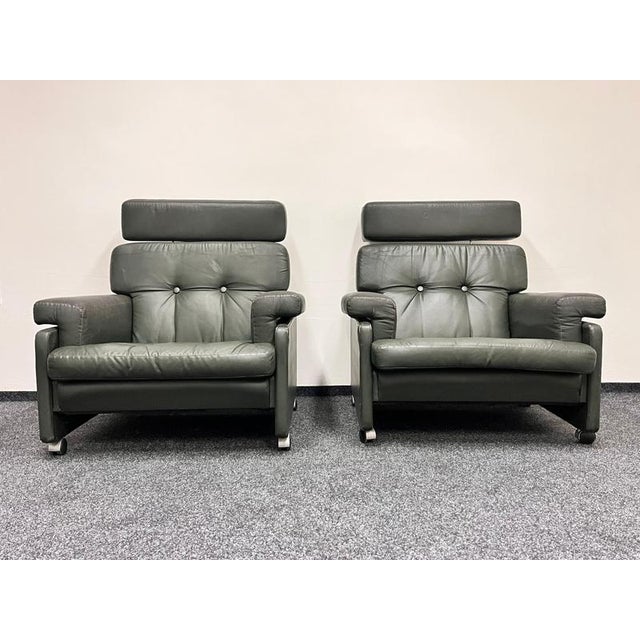 Made in Czechoslovakia - made of leatherette - has some signs use, armrests with patina, see the photos, minor damages -...