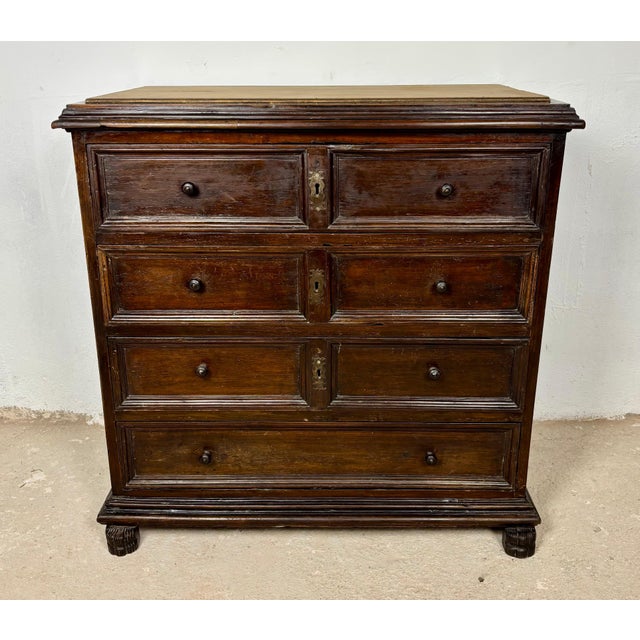 Spanish Baroque Oak Chest of Drawers, Late 19th Century For Sale - Image 4 of 13
