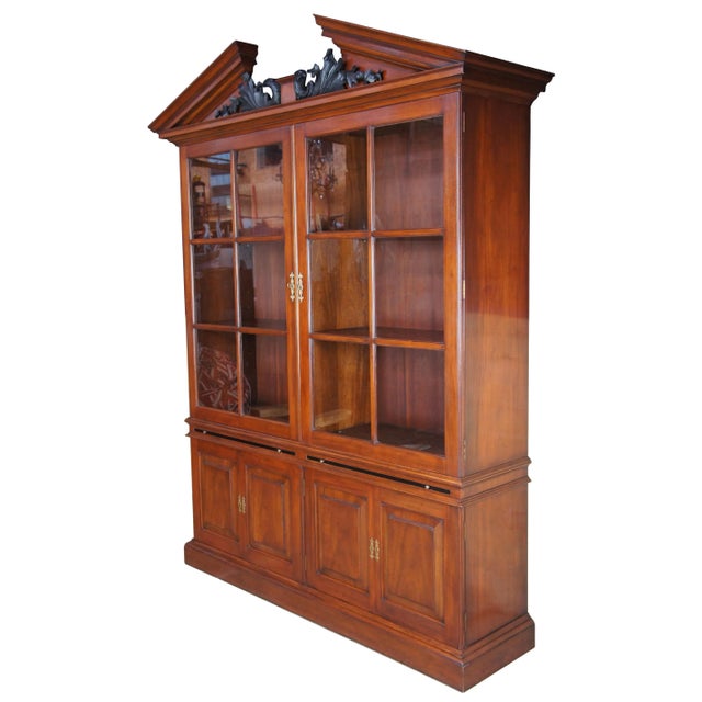 Traditional Arthur Brett George II Regency Carved Mahogany Library Bookcase China Display Cabinet Eagles For Sale - Image 3 of 13