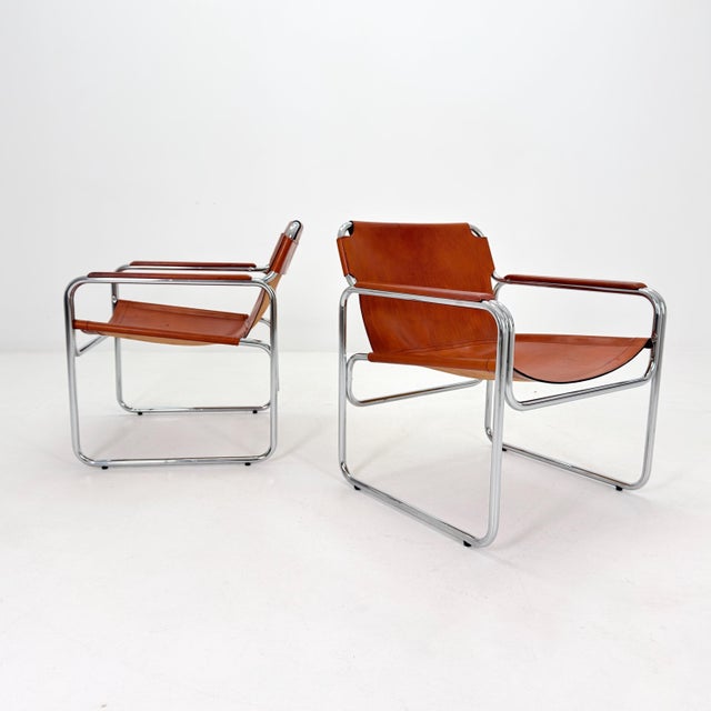Mid-Century Modern Italian Leather and Chrome Lounge Chairs Jox Interni, 1970s For Sale - Image 18 of 18