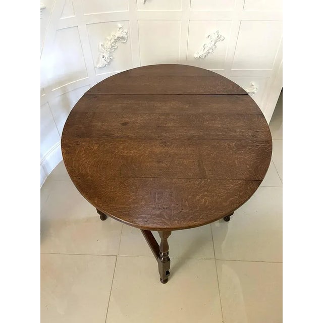 Wood Antique Oak Gate Leg Dining Table, 17th Century For Sale - Image 7 of 13