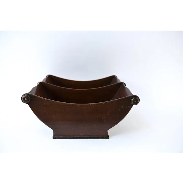 Wood Antique 19th Century English Regency Mahogany Sleigh Form Cheese Coaster Centerpiece For Sale - Image 7 of 11