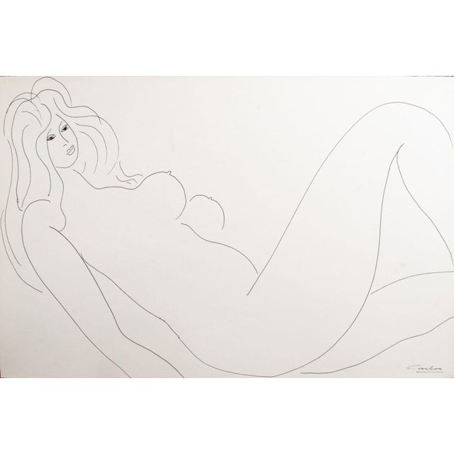 Late 20th Century Norman Carton Nude Woman Ink on Paper, 6 For Sale - Image 5 of 8