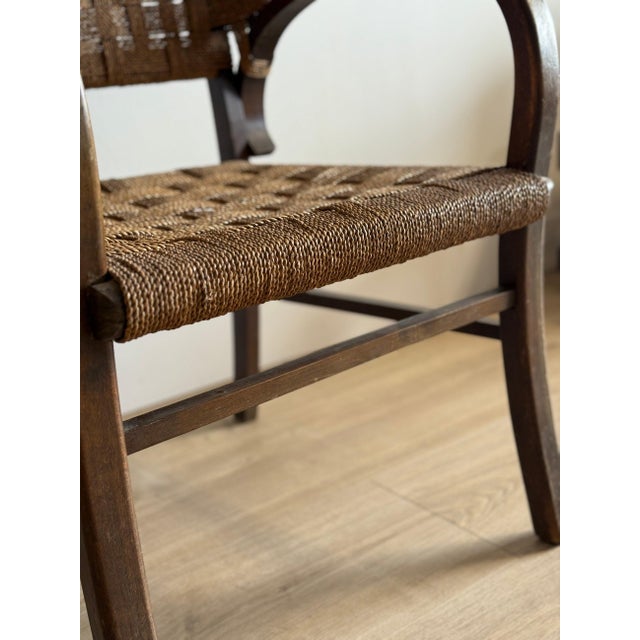 Early 20th Century European Art Deco Rush Chair For Sale - Image 12 of 13