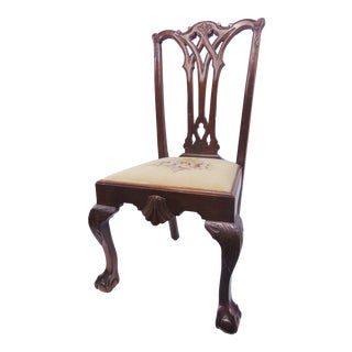 19th Century Centenial Chipendale Mahogany Side Chair For Sale