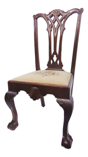 19th Century Centenial Chipendale Mahogany Side Chair