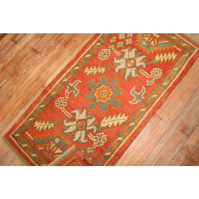 Early 21st Century Orange Antique Oushak Throw Rug - 2' x 4'1" For Sale - Image 5 of 18