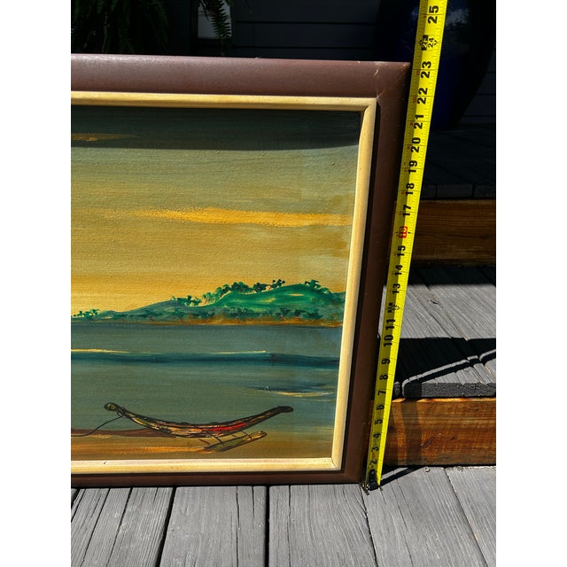 VTG Carlo of Hollywood Art Hawaiian Polynesian Tiki Tropical Oil Painting MCM For Sale In Cleveland - Image 6 of 7