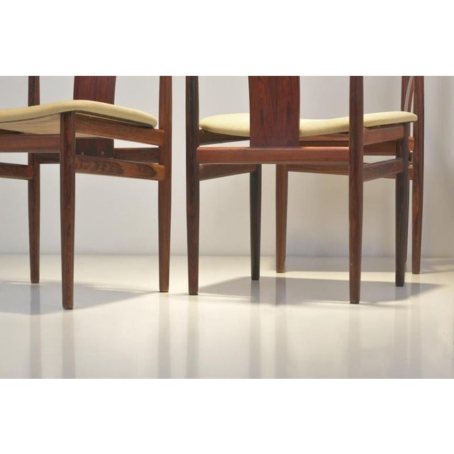 Chairs in Pau Ferro Veneer by Henning Sorensen for Danex, 1960s, Set of 4 For Sale - Image 10 of 11