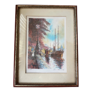 John Speirs London Along the Thames Signed Limited Edition Lithograph 1979