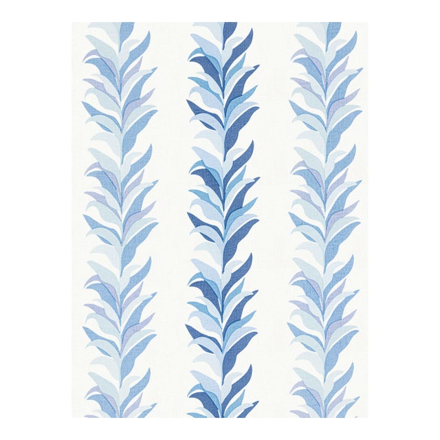 The House of Scalamandré Chira Island Print Fabric, Blue Marine For Sale