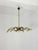 Mid-Century Modern Brass 10-Light Chandelier with Green Cones in the style of Stilnovo, 1950s For Sale - Image 3 of 11