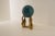 Hollywood Regency Vintage Hollywood Regency Brass Swan Stand With Malachite-Style Sphere For Sale - Image 3 of 15