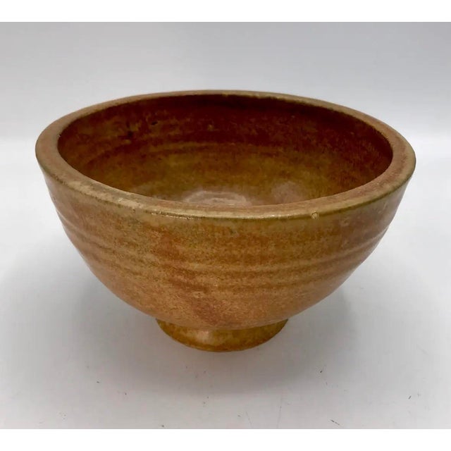 Japanese Mid 20th Century Japanese Mingei-Style Footed Stoneware Bowl For Sale - Image 3 of 8