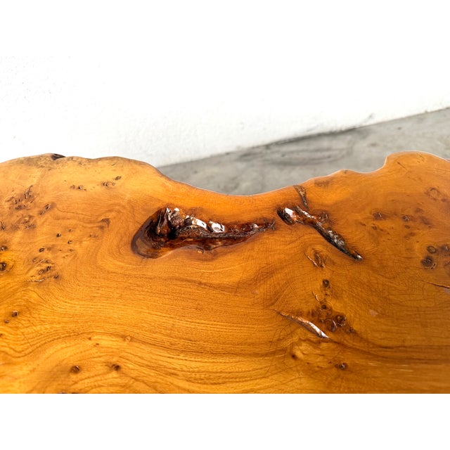 Freeform Coffee Table in Elm, 1970s For Sale - Image 10 of 18