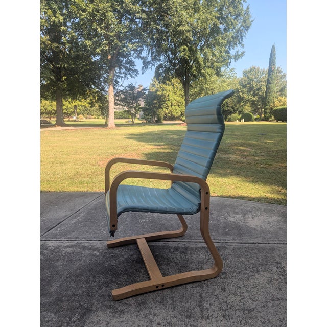Green Mid Century Modern Thonet Bentwood Vinyl Cantilever Arm Chair For Sale - Image 8 of 15