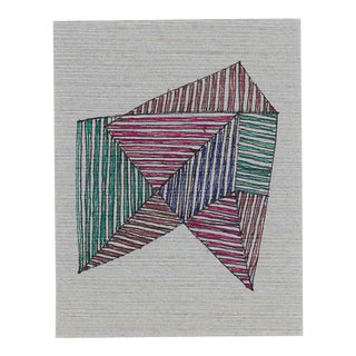 1980s Modern Geometric Drawing by William Glen Davis For Sale
