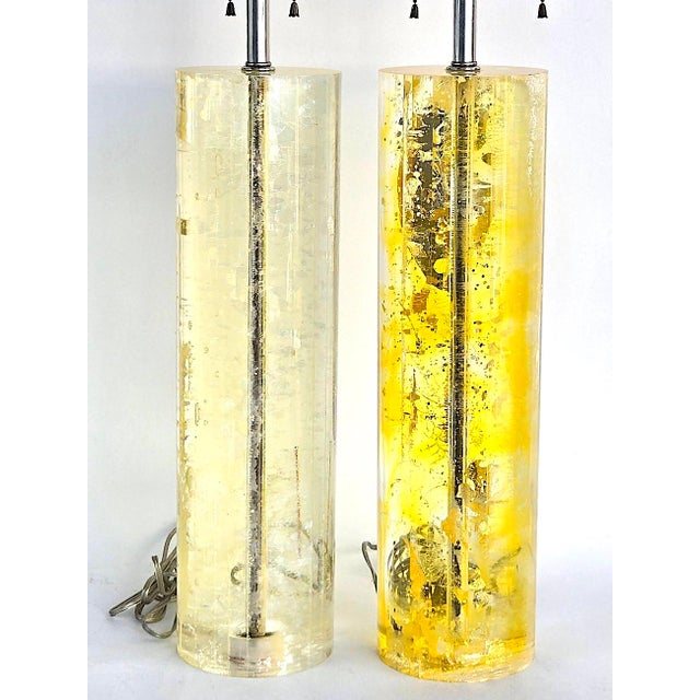 Mid 20th Century Frederick Cooper Chicago Fractal Resin Tall Table Lamps, Set of 2 For Sale - Image 9 of 17