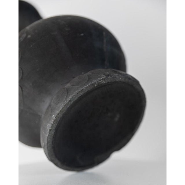 Antique Sculptural Black Lavanite Stone Vase, 1920s For Sale - Image 10 of 14