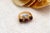 Gold ring with diamond flakes (12) and three cut garnets. Metal: Gold. Origin: Portuguese. Brand: Dragon and rooster's...