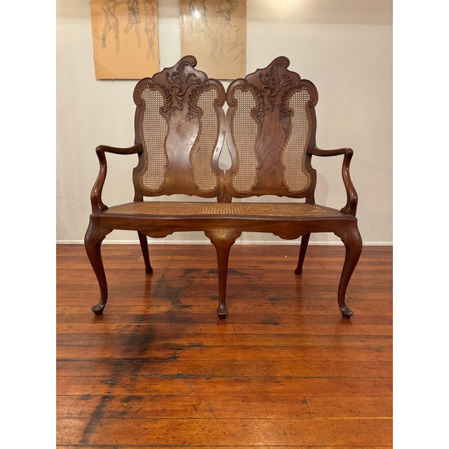 French Early 20th Century French Provincial Style Double Caned Deter For Sale - Image 3 of 12