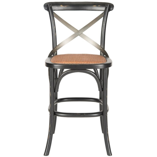 2020s Gibson X Back Counter Stool in Distressed Hickory & Medium Brown For Sale - Image 5 of 5
