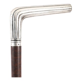 Antique French Silver Walking Cane Stick, 1800s For Sale