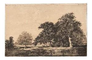 Israel Henriet - Landscape - Original Etching - Late-17th Century