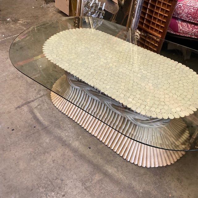 1970s McGuire White Wheat Coffee Table For Sale - Image 9 of 13