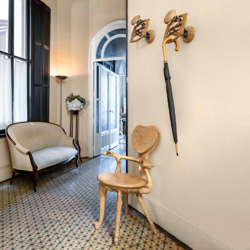 Calvet Hanger in Wood and Metal by Antoni Gaudí For Sale - Image 6 of 7