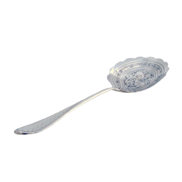 Silver Sauce Spoon with Floral Motifs For Sale - Image 5 of 10
