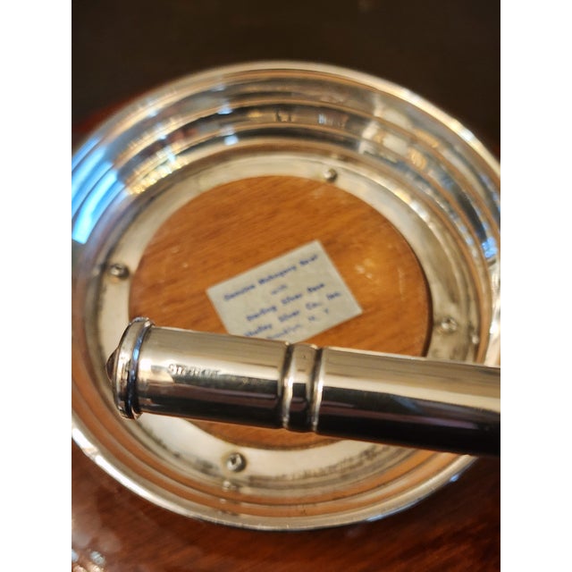 Mid-Century Modern 1960s Mid Century Modern Mahogany and Sterling Silver Bowl and Utensils For Sale - Image 3 of 7