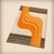 Rug with striking geometric patterns. Desso edition, Netherlands, circa 1970. Machine-woven rug, orange, beige and brown...