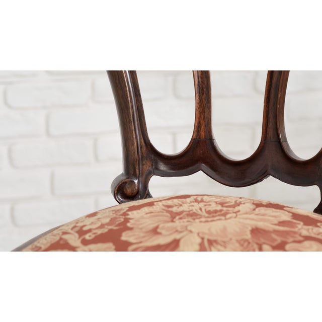 Isabelline Style Side Chairs in Dark Brown Mahogany with Upholstered Seats, 1970s, Set of 2 For Sale - Image 6 of 12