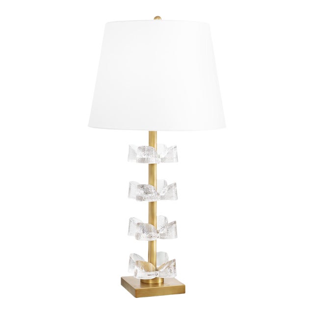 Regina Andrew Bella Glass Flowers Table Lamp, Natural Brass For Sale