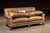 Mid 20th Century Distressed Leather Nailhead Sofa in Tan With Turned Bun Feet For Sale In Chicago - Image 6 of 12