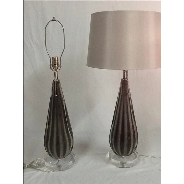Mid-Century Modern 1950s Alfredo Barbini Table Lamps - a Pair For Sale - Image 3 of 5