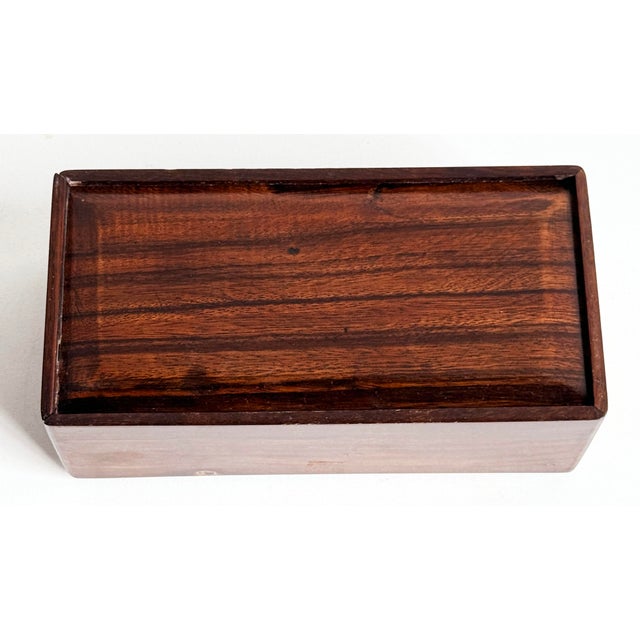 Brown Vintage Asian Rosewood Tissue Box Cover With Mother-of-Pearl Inlay For Sale - Image 8 of 8