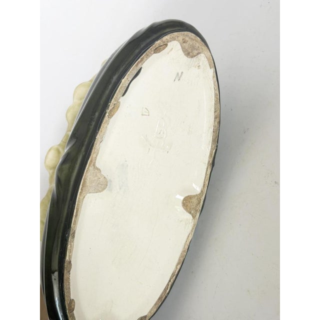 Art Nouveau Majolica Cachepot with Green and Blue Floral Decorations, France For Sale - Image 12 of 18