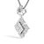 Haus of Brilliance 10K White Gold Princess Cut Diamond Geometric Pendant Necklace For Sale - Image 4 of 4